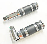 Chrome 3 Band Fold Up Passenger Pegs For Harley Softail Models & Customs