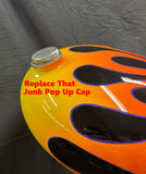 USA MADE Aluminum Billet Vented Gas Cap W/ Weld In Steel Bung