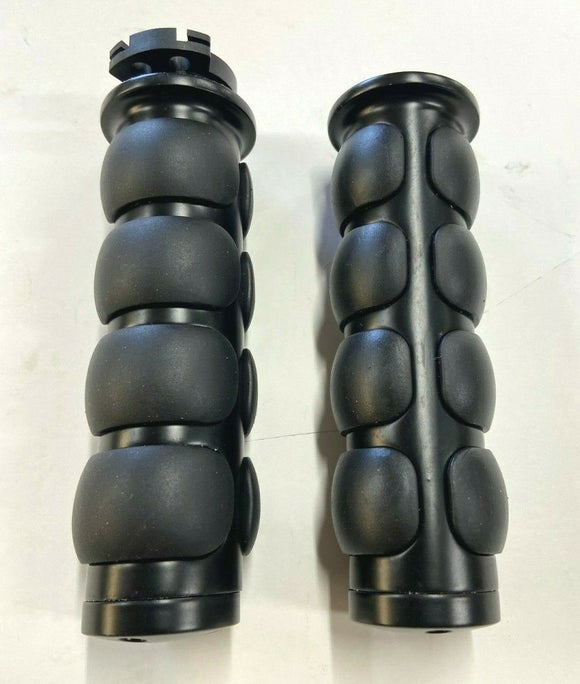 Air Cushioned Black Hand Grips For Harley Davidson Models W/ Throttle Cables