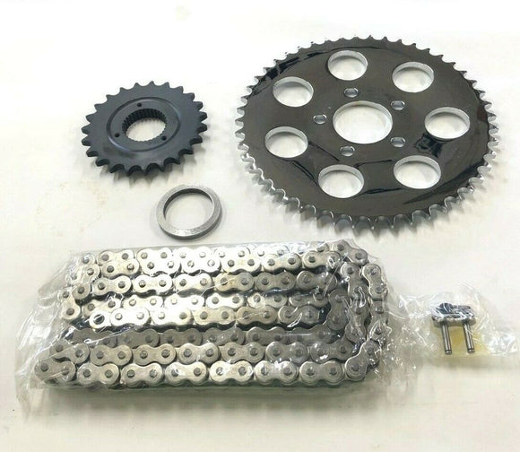 Silver Chain Drive Sprocket Conversion Kit For 5 Speed Harley Sportster W/ 130/150 Tire